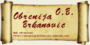 Obrenija Brkanović vizit kartica
